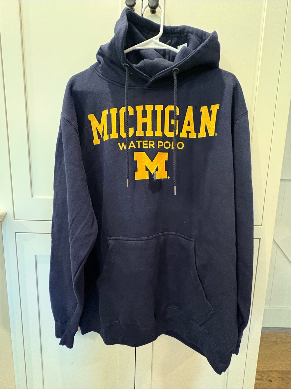 Fanatics Navy Michigan Water Polo Hoodie with Yellow Logo